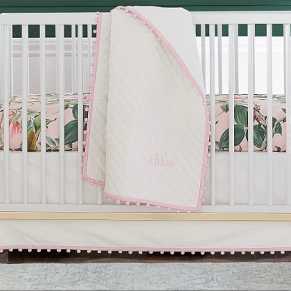 pom pom crib bedding